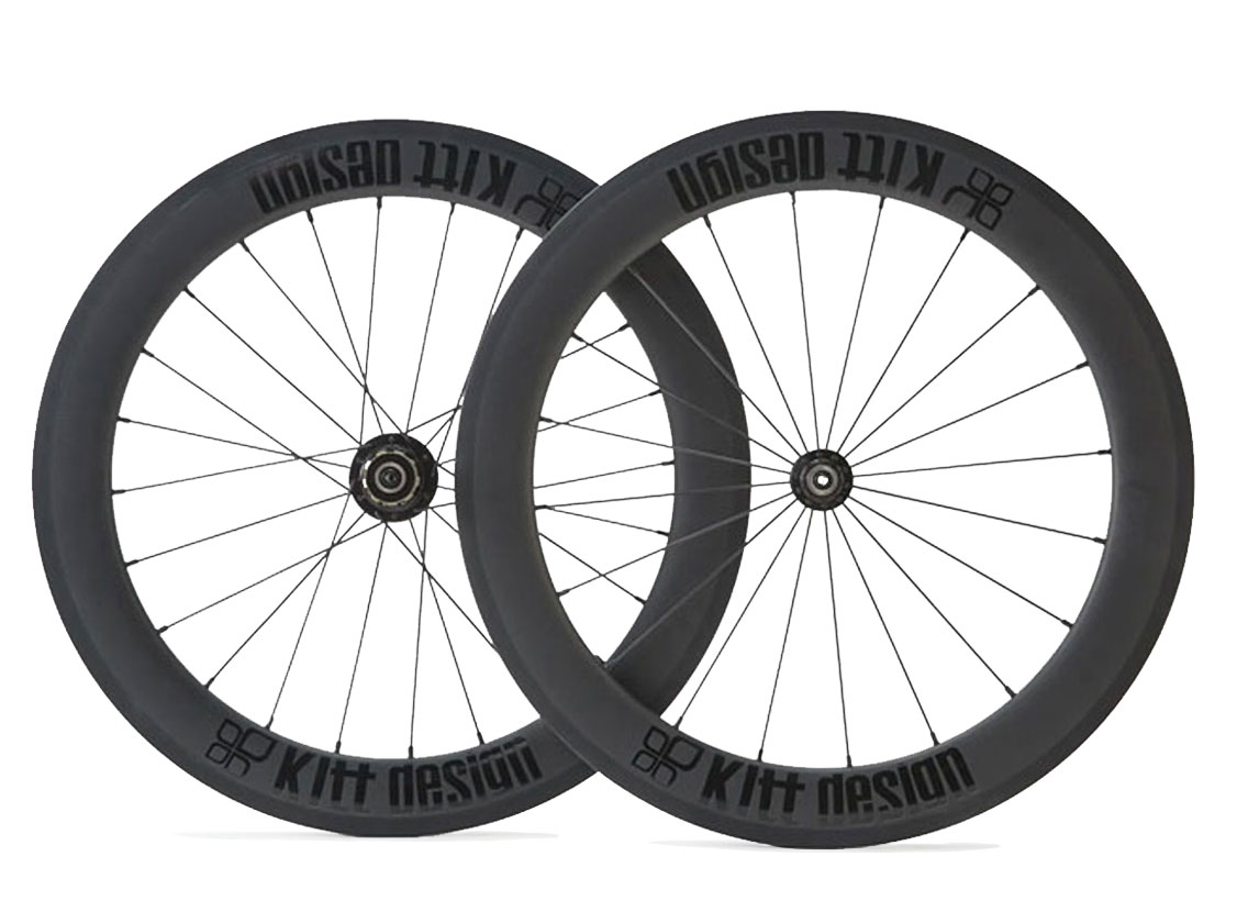 Kitt design Carbon Tri-SpokeWheelフロント451 Kitt design 451 Carbon Tri-spoke Wheel set / Black Logo